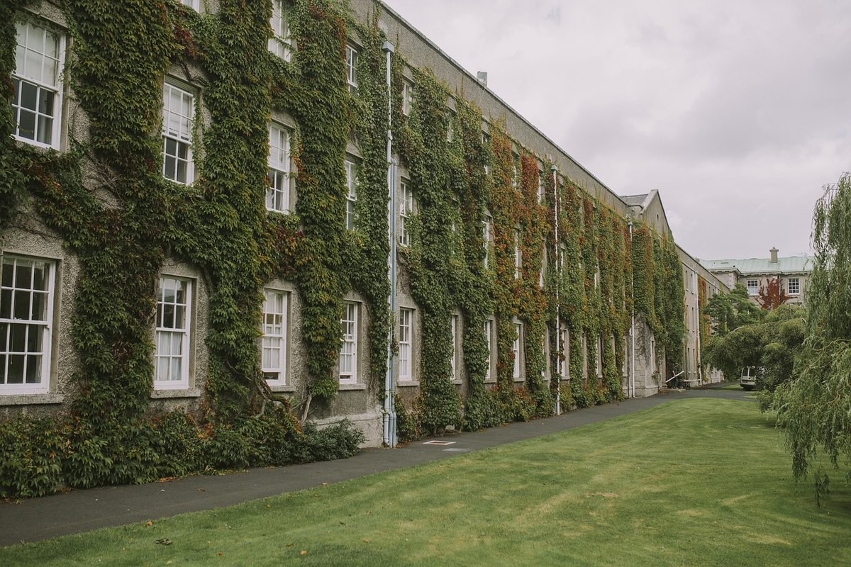University students on a campus in England
