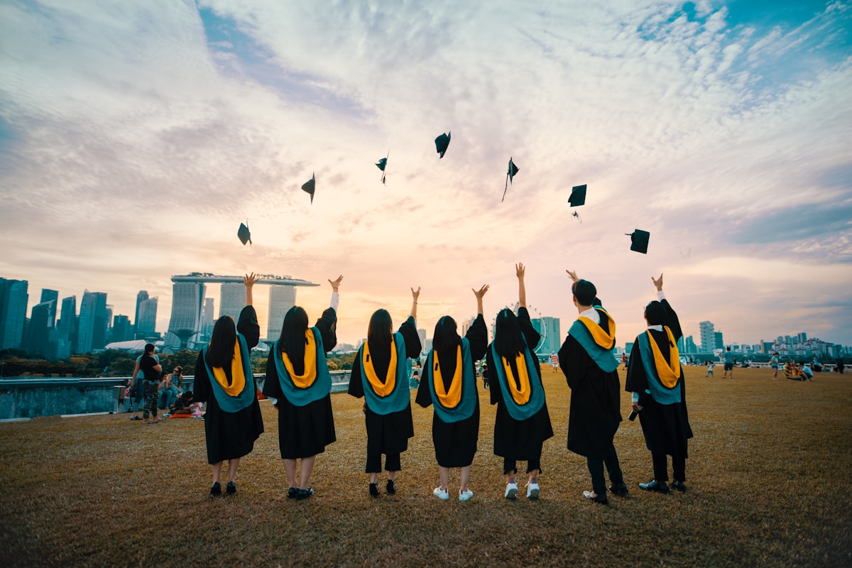 Students walking through campus